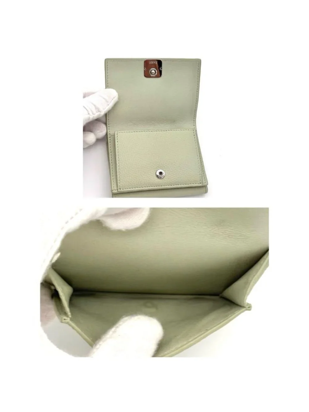 Loewe Wallet Anagram Trifold Green